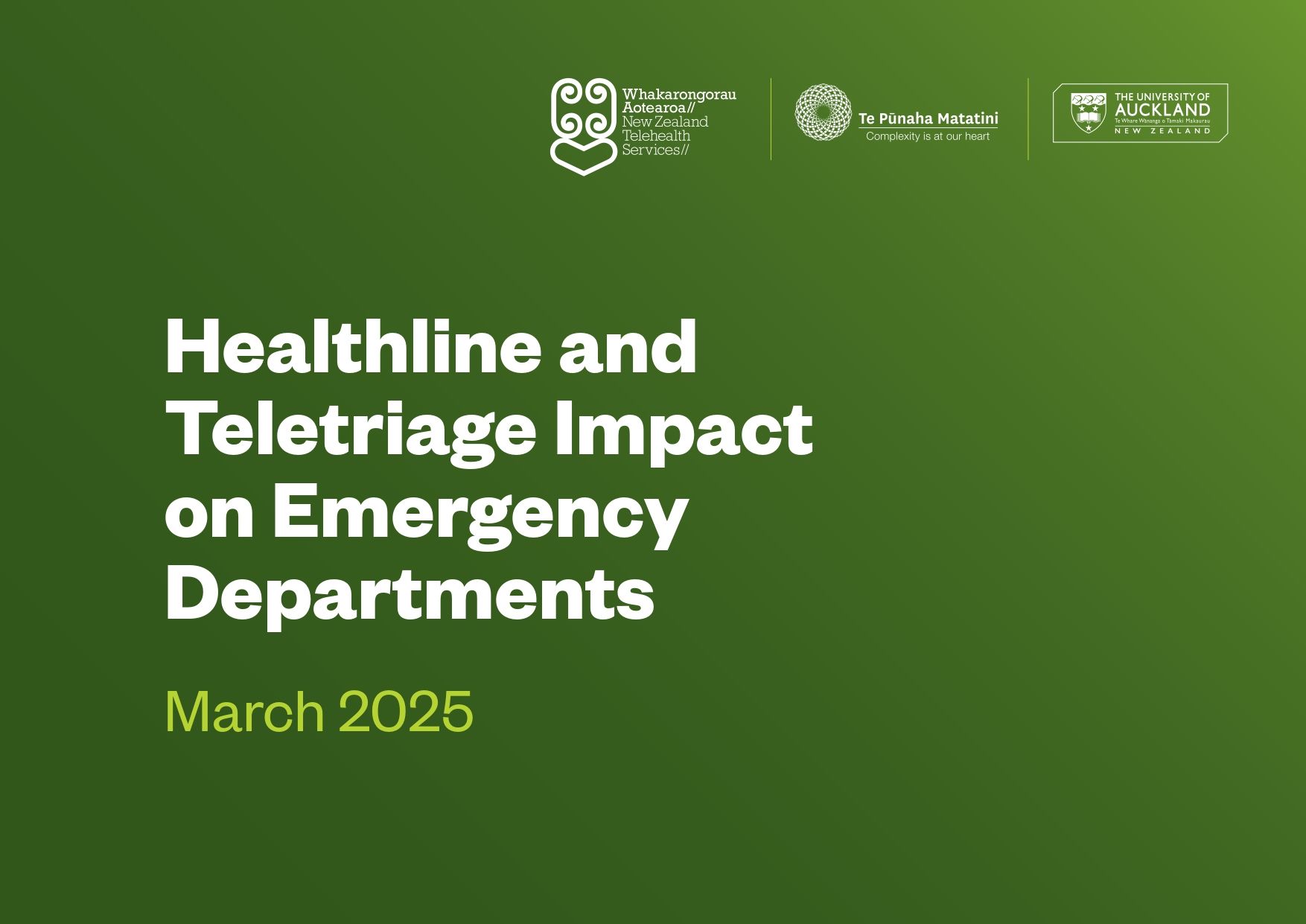 The impact of our Healthline and Emergency Triage services on Emergency Departments (EDs) nationwide